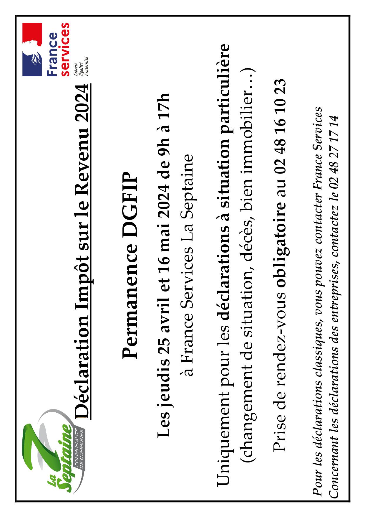 Permanence DGFIP D claration Imp t Sur Le Revenu 2024 Communaut De 